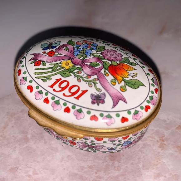 HALCYON DAYS Enamel Trinket box Vintage - Picture 2 of 4